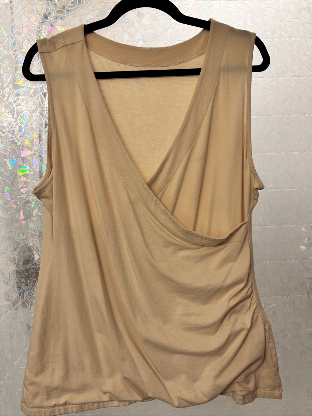 Soft Surroundings Draped Wrap Tank in Beige
